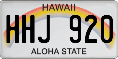 HI license plate HHJ920