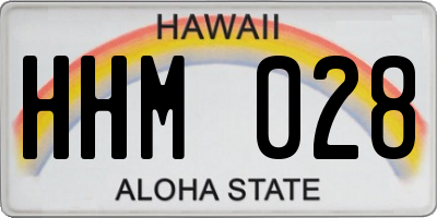 HI license plate HHM028