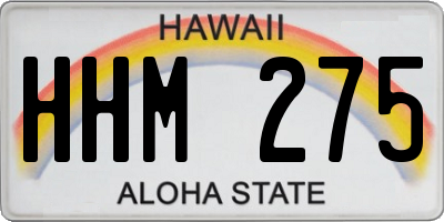 HI license plate HHM275
