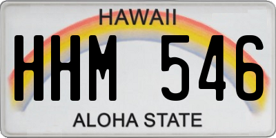 HI license plate HHM546