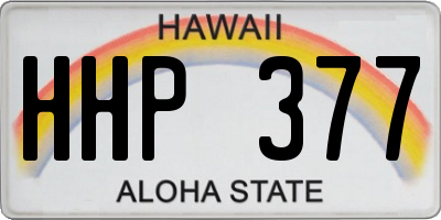 HI license plate HHP377