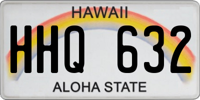 HI license plate HHQ632