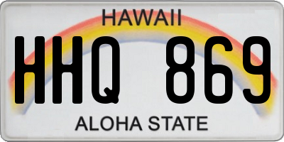 HI license plate HHQ869
