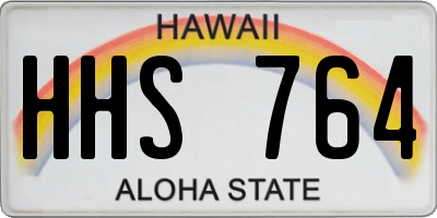 HI license plate HHS764