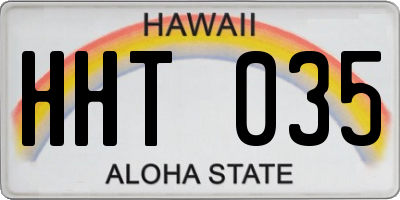 HI license plate HHT035