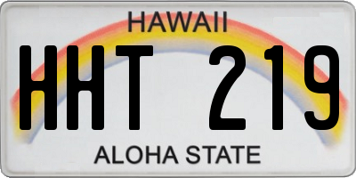 HI license plate HHT219