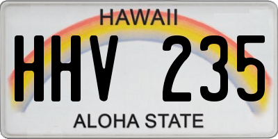 HI license plate HHV235