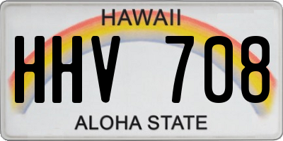 HI license plate HHV708