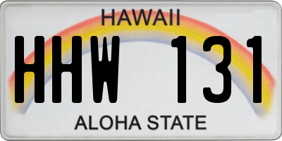 HI license plate HHW131