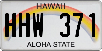 HI license plate HHW371