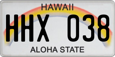 HI license plate HHX038
