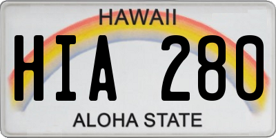 HI license plate HIA280