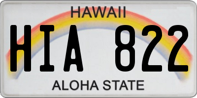 HI license plate HIA822