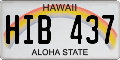 HI license plate HIB437