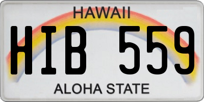 HI license plate HIB559