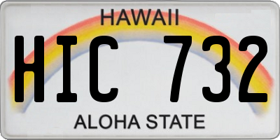 HI license plate HIC732