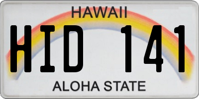 HI license plate HID141