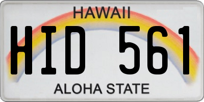 HI license plate HID561