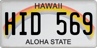 HI license plate HID569