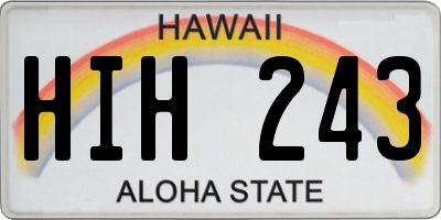 HI license plate HIH243