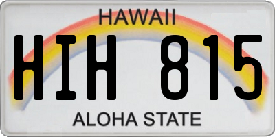 HI license plate HIH815
