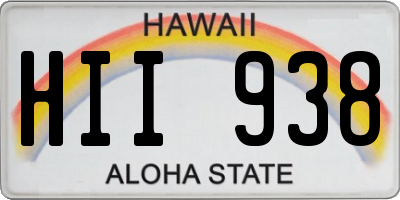 HI license plate HII938