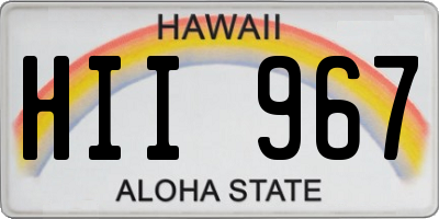 HI license plate HII967