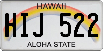 HI license plate HIJ522