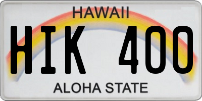 HI license plate HIK400