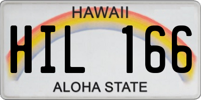 HI license plate HIL166