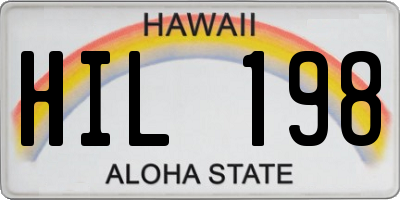 HI license plate HIL198