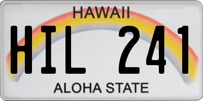 HI license plate HIL241