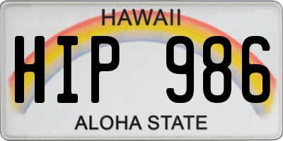 HI license plate HIP986