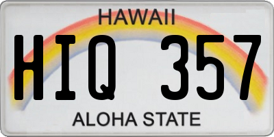HI license plate HIQ357
