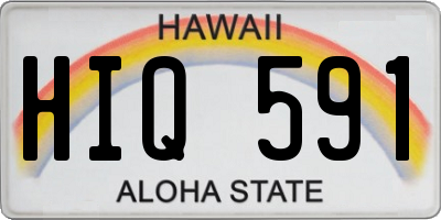 HI license plate HIQ591