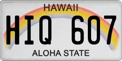 HI license plate HIQ607