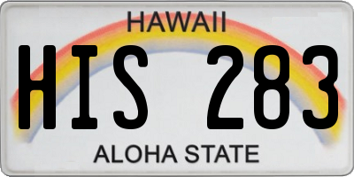 HI license plate HIS283