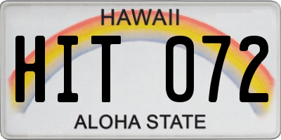 HI license plate HIT072