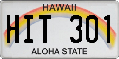 HI license plate HIT301