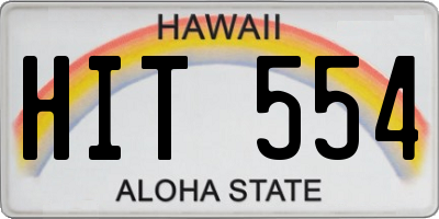 HI license plate HIT554