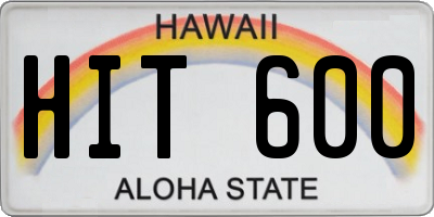 HI license plate HIT600