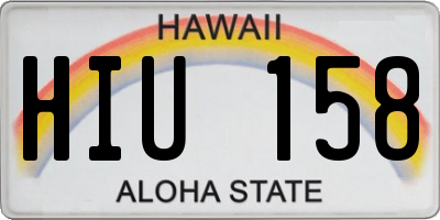 HI license plate HIU158