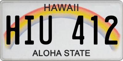 HI license plate HIU412