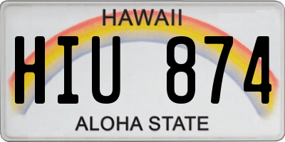 HI license plate HIU874