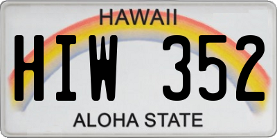 HI license plate HIW352