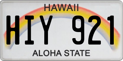 HI license plate HIY921