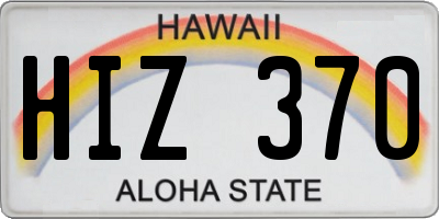 HI license plate HIZ370