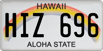 HI license plate HIZ696