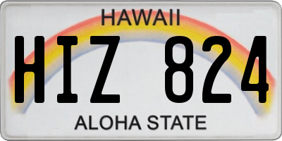 HI license plate HIZ824