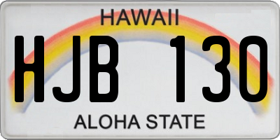 HI license plate HJB130